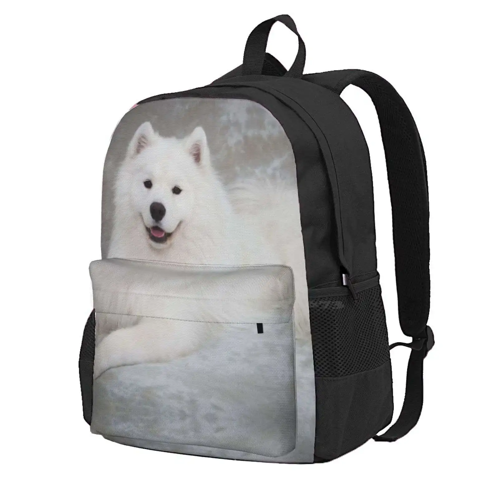 White Fluffy Samoyed Pupply Dog Hot Sale Schoolbag Backpack Fashion Bags Dog Cute Fluffypuppy Whitepuppy Samoyedpuppy Cutie