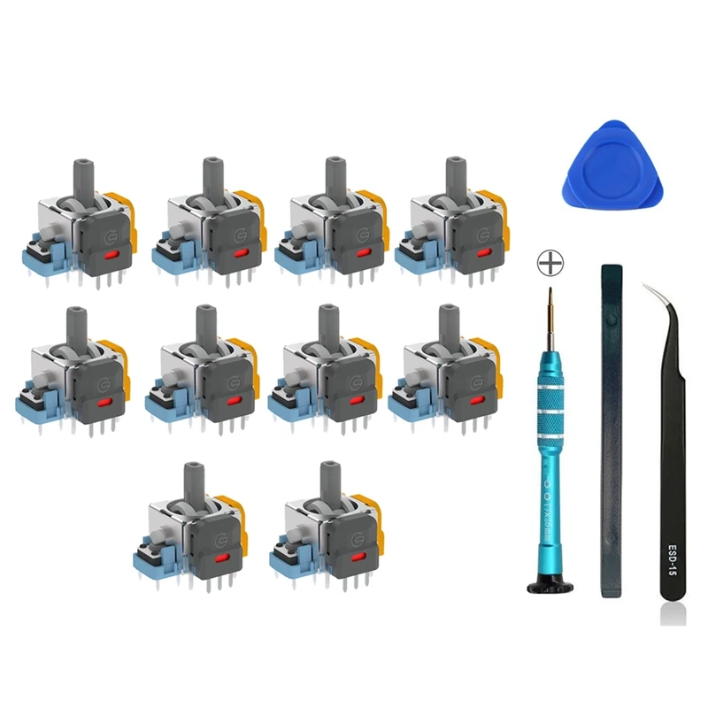 

10PCS Hall Joystick For PS4 Game Console Joysticks Hall Electromagnetic Adjustable Joysticks With Screwdriver Repair Set Durable