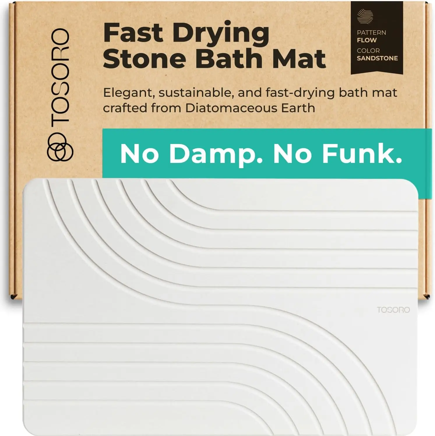 

Stone Bath Mat Diatomaceous Earth Shower Mat Non-Slip Super Absorbent Diatomite Stone Bath Mats for Bathroom Floor Quick