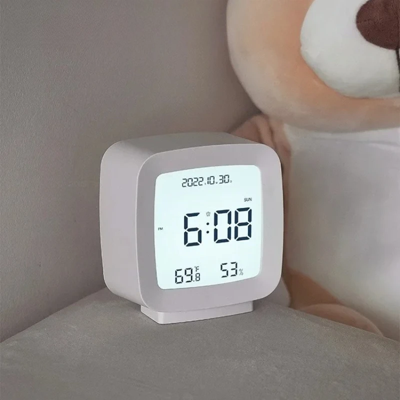 Despertador Mini Mijia com Luz de Fundo, Funcionamento a Bateria, Display LCD, Monitor de Temperatura e Umidade, Ferramenta Multifuncional para Casa
