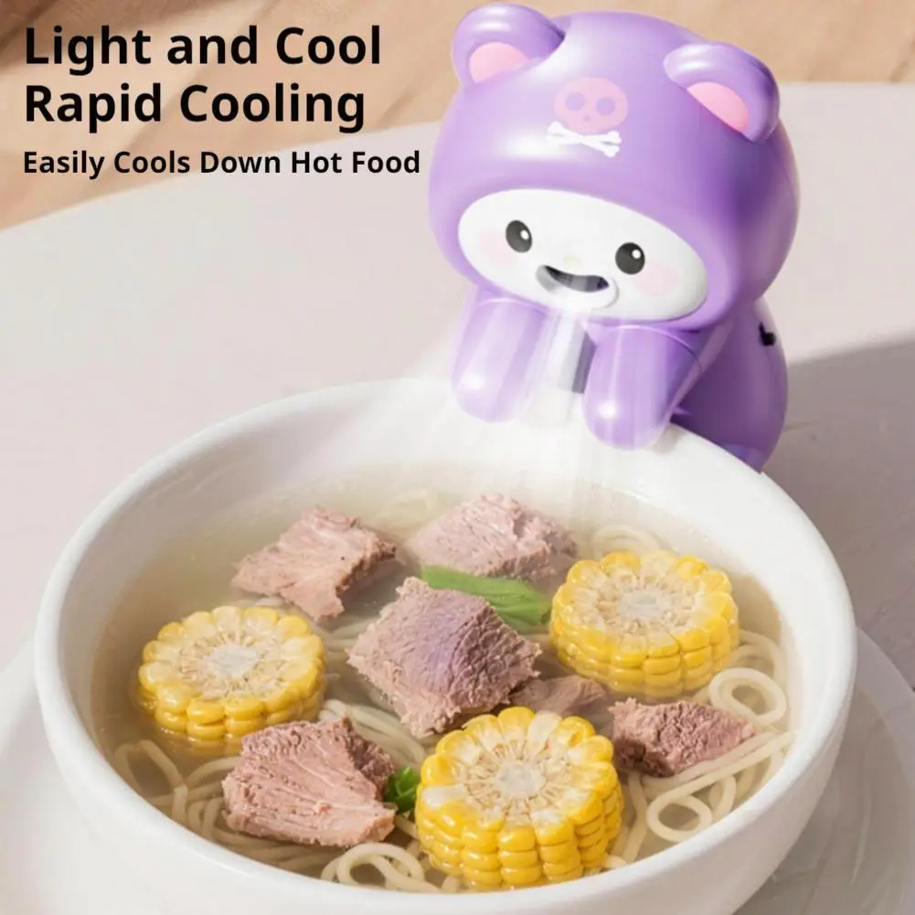 Mini Desk Blower Fan, Rechargeable USB Clip On Cooling Fan, Animal Portable Quiet Fan for Noodles Coffee Tea Hot Food and Drink view 3