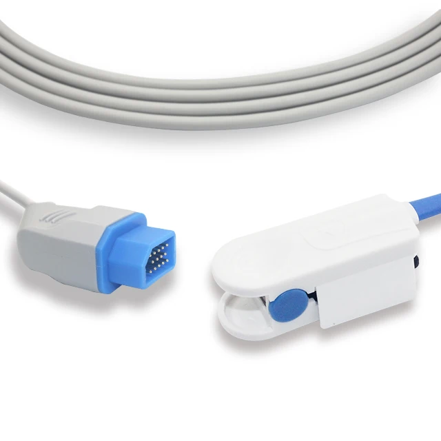 Compatible with 14-pin reusable adult finger clip SpO2 sensor extension cable, medical cable