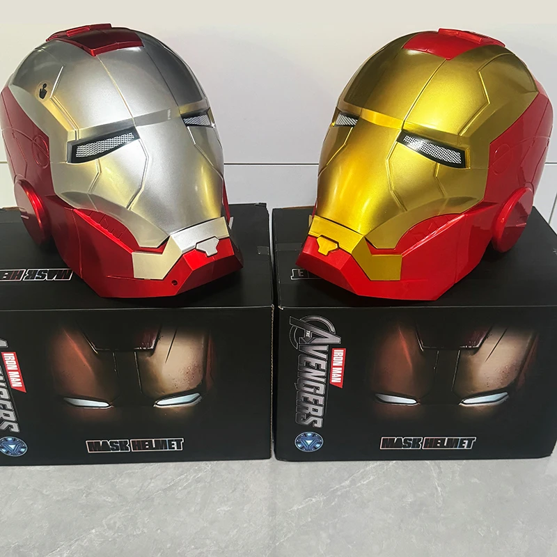 

Iron Man Helmet Mk5 Electric Voice Control Helmet Cosplay Jarvis Mask Led Eyes Touch Sound Adult Wearable Headset Metal