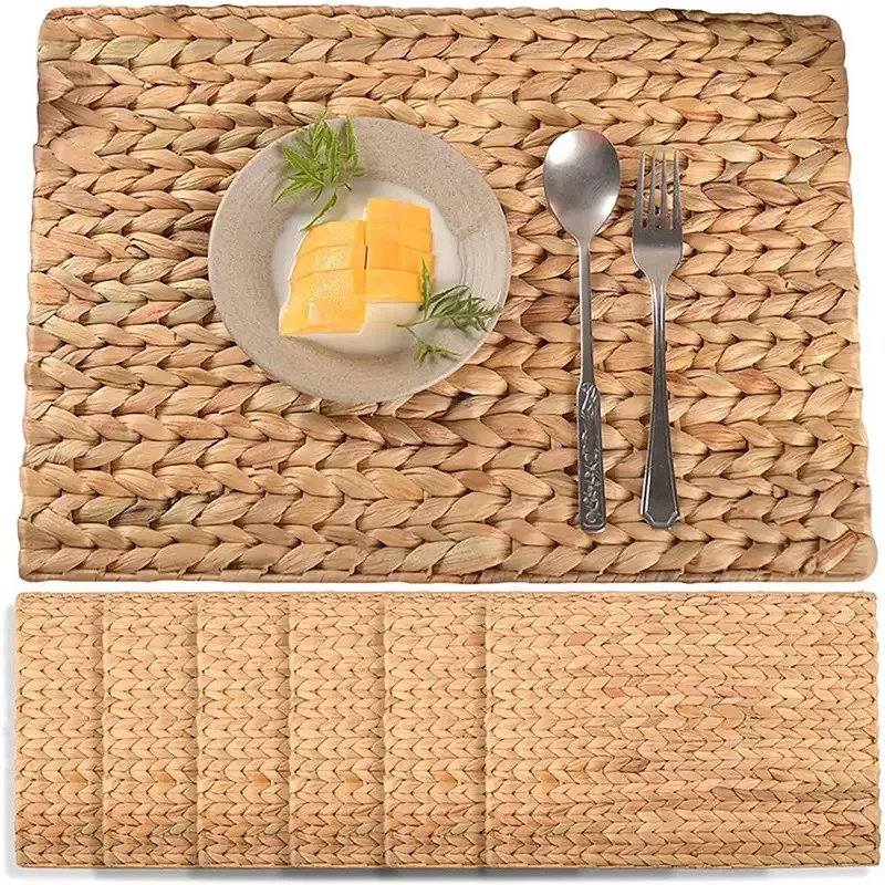 

TOPLIVING Great Placemat Rustic Straw Thickened Table Non-Slip Dining Mat Tableware Mat Dining Mat