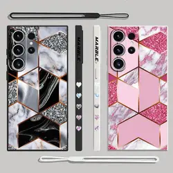 Marble Phone Case for Samsung Galaxy S24 Ultra S20 FE S22 S23 Ultra 5G S21 Plus S22 Silicone Shell Luxury Cover