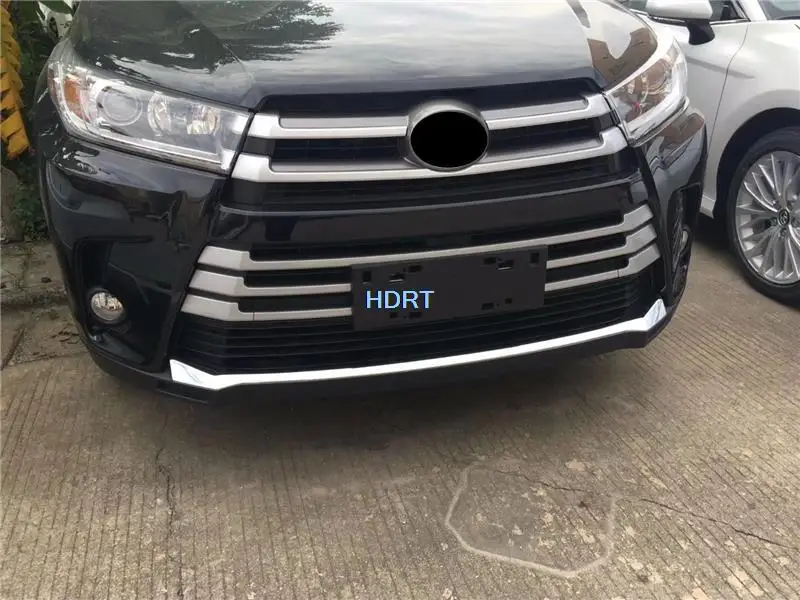 Front Grille Lower Bumper Strip Styling Cover Trim Lid Moulding For Toyota Highlander (CROWN KLUGER) 2018-2021 Car Accessories