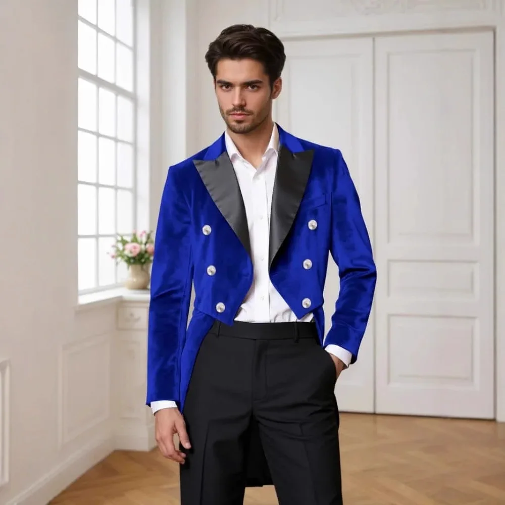 

Высококачественный мужской бархатный смокинг для свадьбы, элегантный костюм