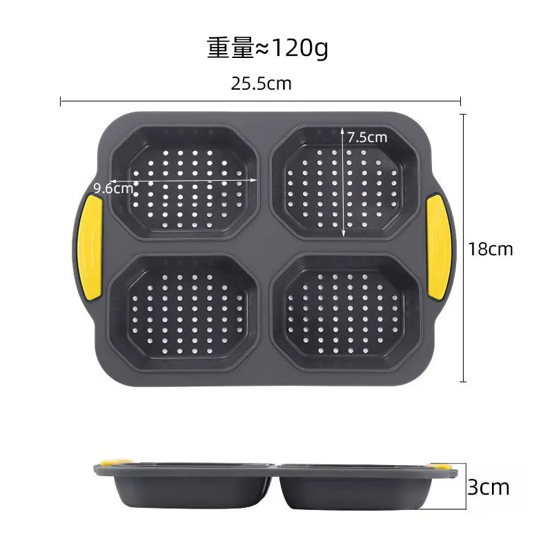 1 قطعة قالب الخبز مطعم همبرغر كعكة قالب من السيليكون طوي قابلة لإعادة الاستخدام الخبز عموم المقاومة للحرارة DIY بها بنفسك أداة المطبخ الملحقات