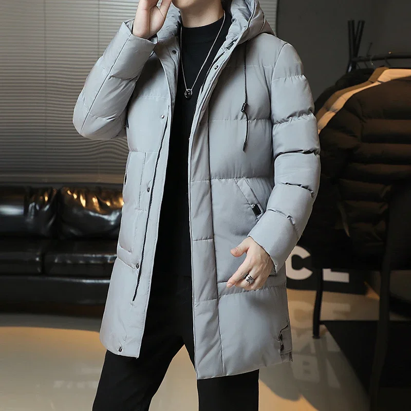 

2024 New Fashionable Men's Long Down Cotton Jacket Men's Winter Thick Warm Windproof Parker Coat Outdoor Travel Coat Size M-8XL