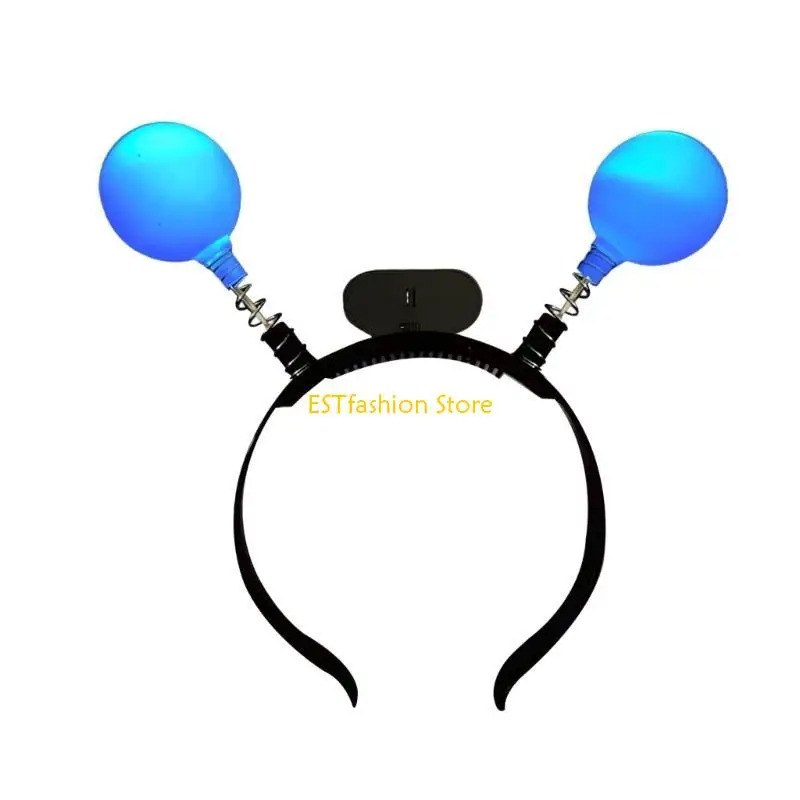 

Y5GC Glowing Balls Headband Button Battery Powered Hairhoop For Festival Occasion