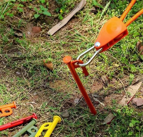 Imagen 2 del producto Clavos de acero engrosados y alargados para acampada al aire libre, dosel de clavos fijo a prueba de viento, tienda grande de playa, 4 piezas