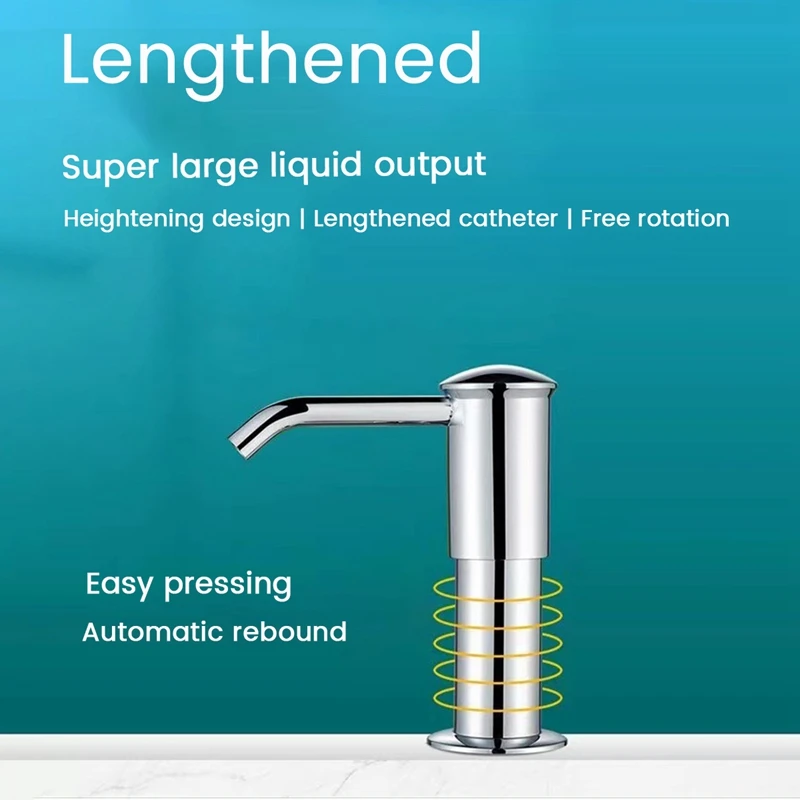 

Kitchen Sink Soap Dispenser For Kitchen Sink Brushed Nickel, Stainless Steel Countertop Pump, Built In Sink Soap Dispenser