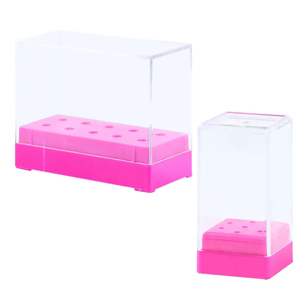 Forets à ongles professionnels, 2 pièces, conteneur Compact de stockage pour Nail Art, fraise, outil de manucure, porte-accessoires