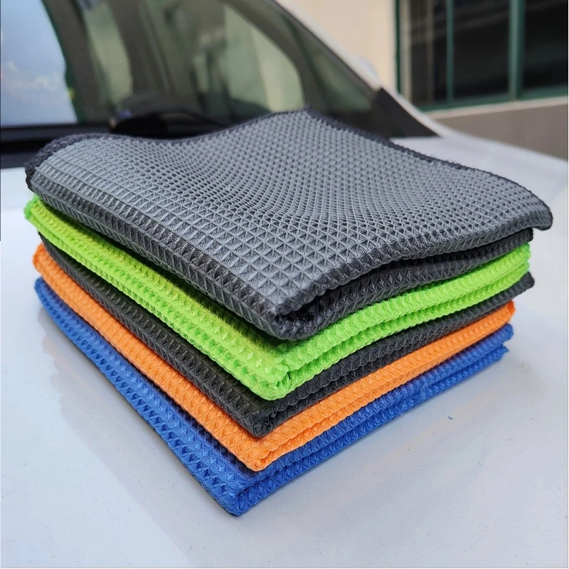 Car Towel Without Leaving Marks No Shedding Hair No Watermark Glass Wiping Cloth Waffle Cloth Mirror Wiping Cloth Without Marks