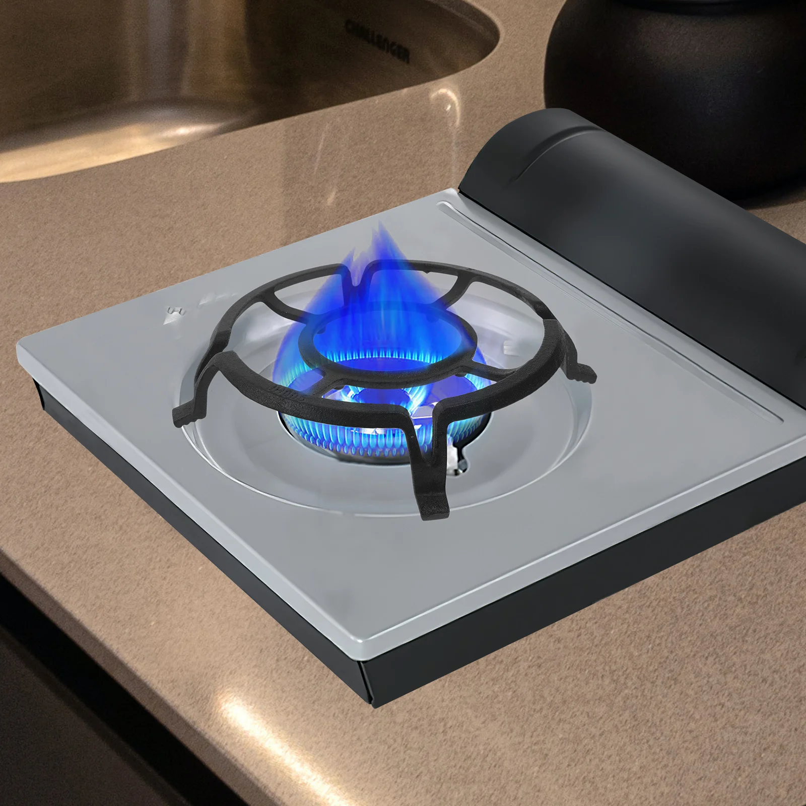 

Heavy Duty Cast Iron Gas Stove Burner Grates Durable Non Slip Stove Rack for Wok Pans Compatible with All Gas Range Tops