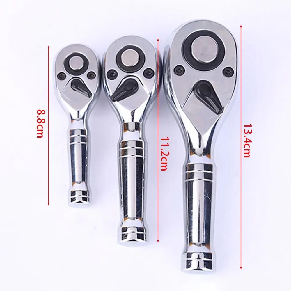 1Pcs Durable 1/4 3/8 1/2 Ratchet Wrench Repair Tool 72 Teeth Compact Spanner Short Handle Mini Quick Socket