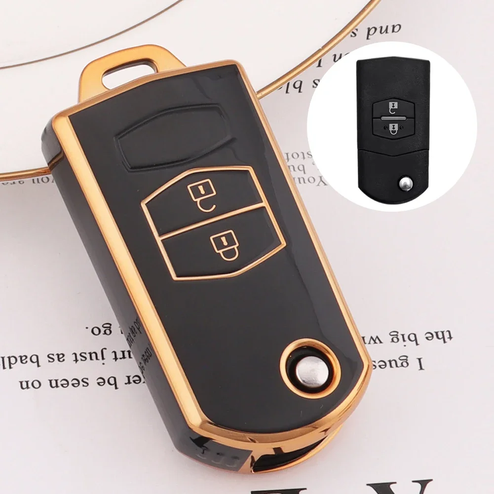 2 3 Buttons TPU Key Holder For Mazda 2 3 5 6 CX7 CX9 RX8 MX5 MPV Demio Car Key Cover Case Remote Shell Fob Bag Protector