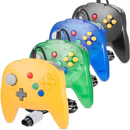 Imagen 1 del producto [Nueva versión] Paquete de 2 para controlador N64, mini joystick de juego para consola N 64 - Plug & Play (diseño de Japón)