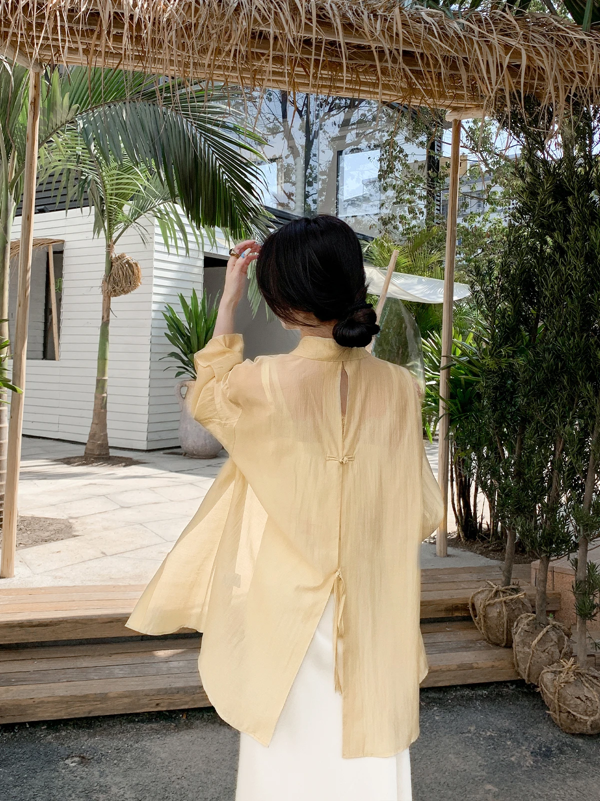 

Легкая женская летняя новинка: солнцезащитная куртка в гусино-желтом цвете, стильный дизайн, простой крой, длинный рукав, для повседневной носки