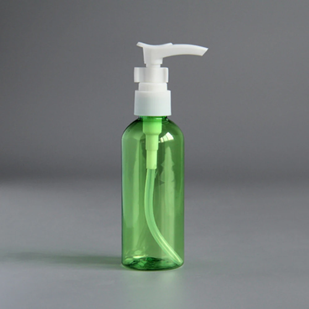 

5pcs 100ml green color Refillable Squeeze plastic lotion bottle with white pump sprayer PET Plastic Portable lotion Bottle