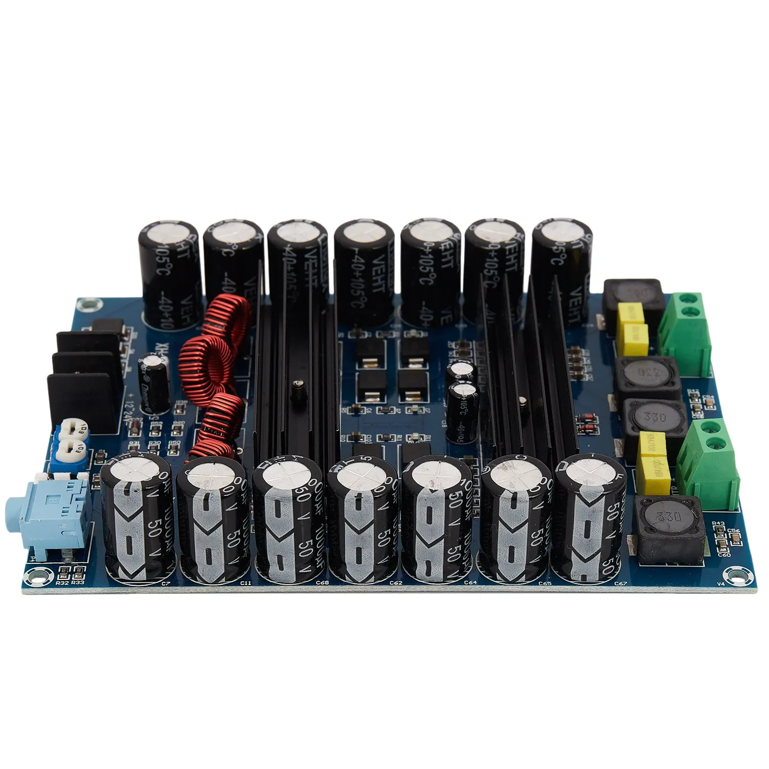 XH-M641 TPA3116D2 DC12V 24V 150W X 2 Áudio Digital de Alta Potência 2 Canais Amplificador de Carro com Placa de Impulso G2-010