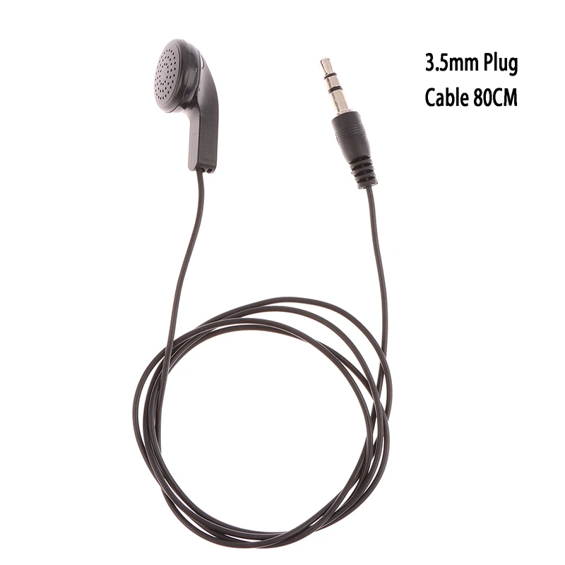 1Pc Earpiece 3.5mm Plug Single Side Headset Headphone Dual Channel Earphone for Laptop PC Headset