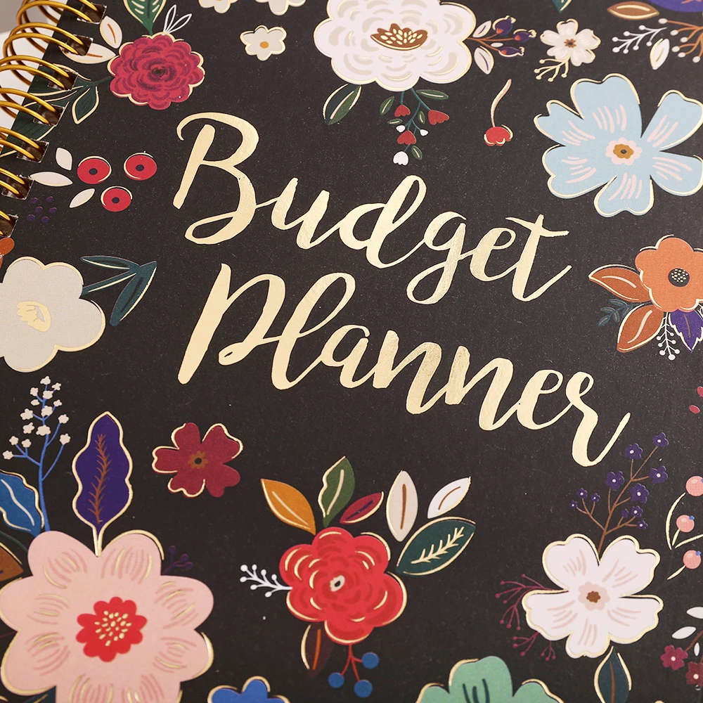 50 Sheets Vintage Flower Undated Budget Planner A5 Cardboard Cover Monthly Finance Organizer With Expense Tracker Notebook