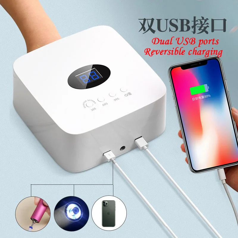 Hot Led UV Lamp Nail Rechargeable Gel Polish Drying Lamp For Manicure With Automatic Sensor Cordless Nail Dryer Equipment Tools