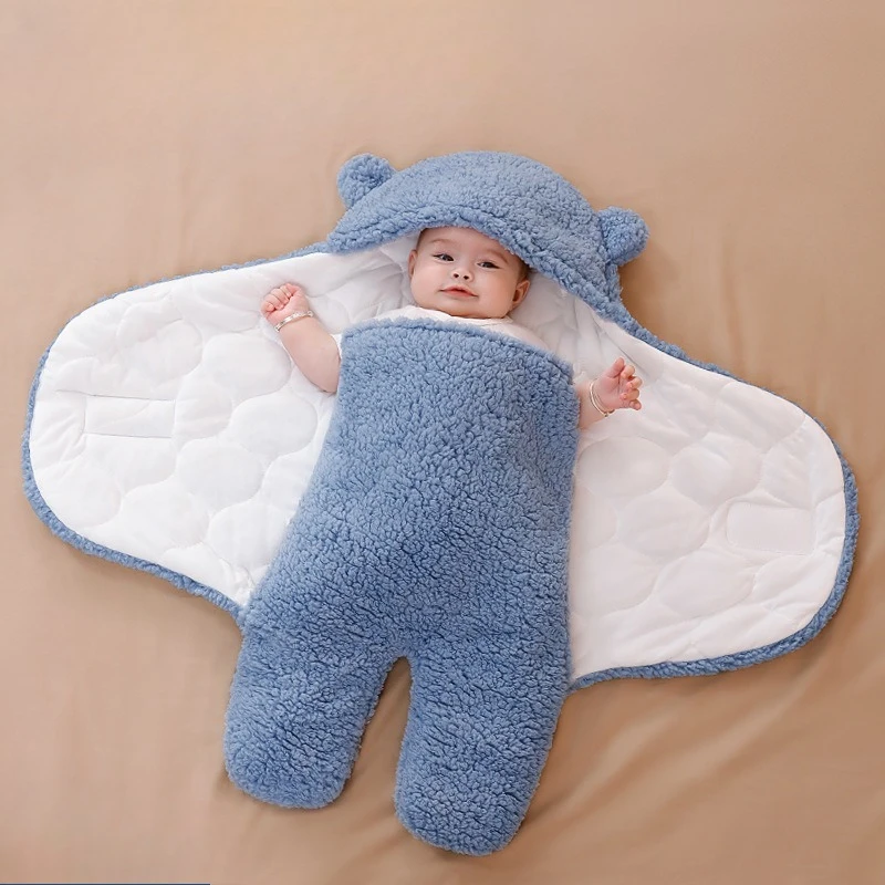 

Autumn Winter Wrapped Baby Cover Thickened Baby Bunting Bags Fleece Newborn Wrap Swaddle Sleep Blanket Cotton Wrap Baby Carriers