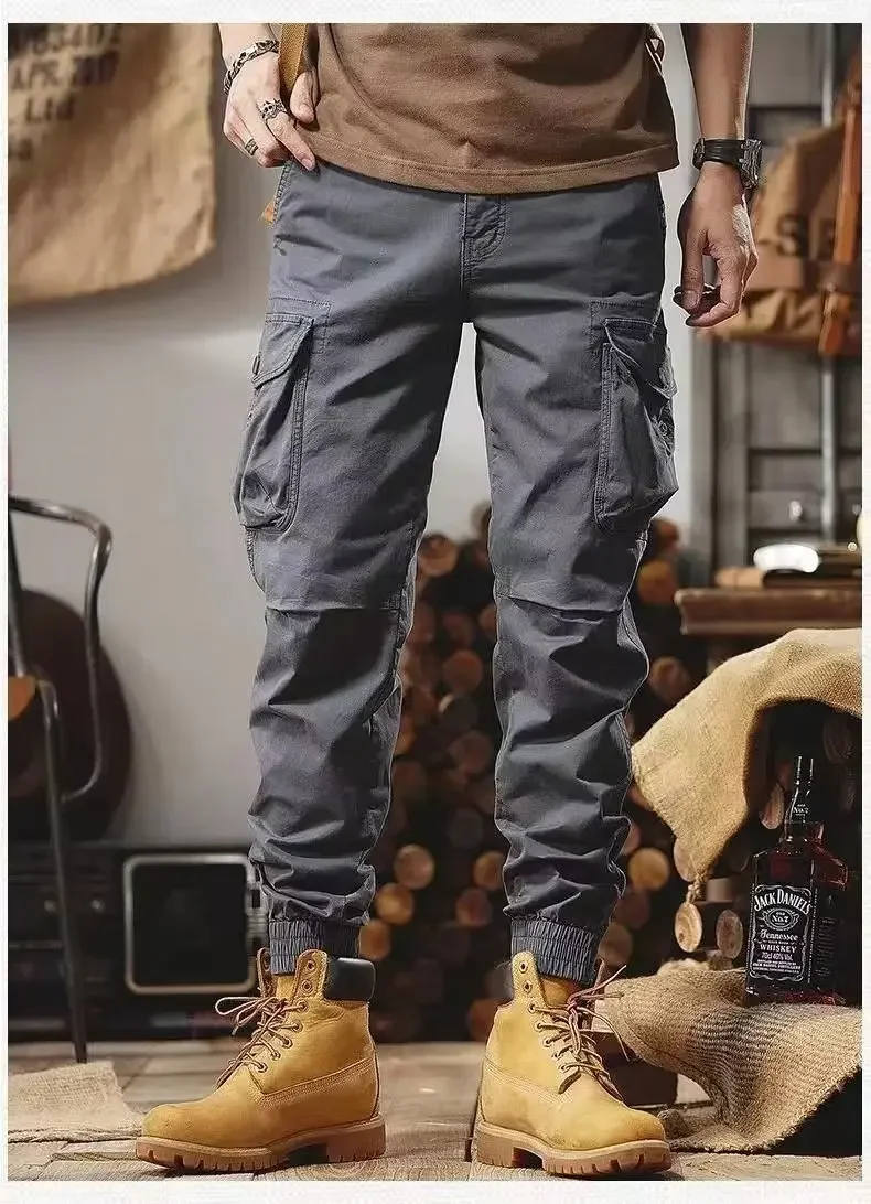 Men Tactical Pants Spring And Autumn Japan Korean Fashion Harun Pants Solid Casual Harajuku Cargo Pants Men Y2k Streetwear