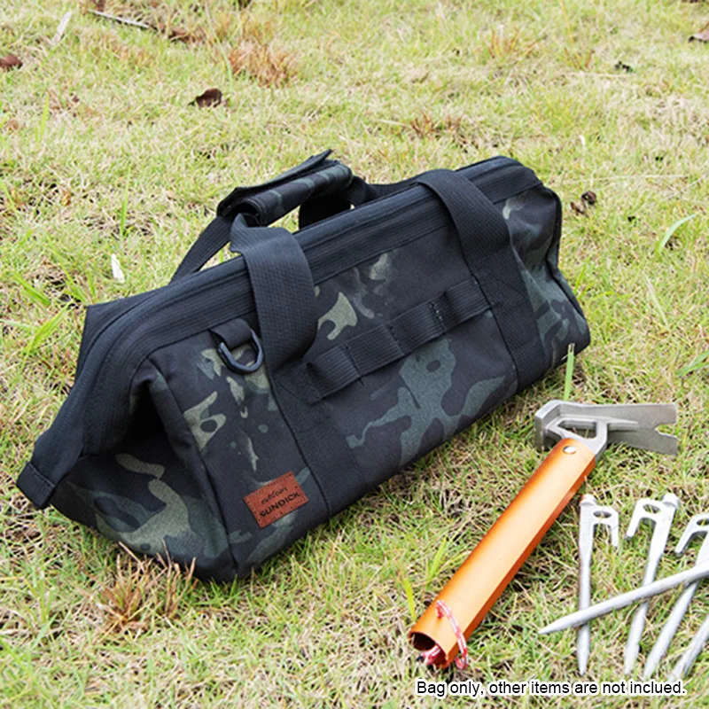 Portable Camping Tool Bag Large Capacity Wide Mouth Storage Tool Bag Water Resistant Gear Bag For Outdoor