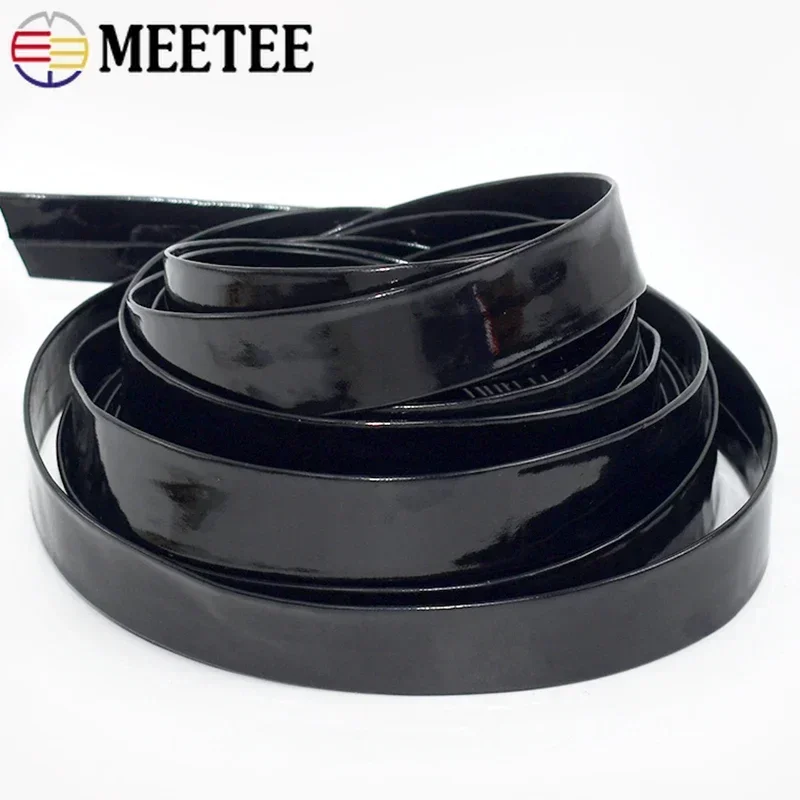 

5M 5/8/10/15/20mm PU Hemming Ribbon Mirror Leather Rope Jewelry Decoration Webbing Cord Headdress Edge Tape Trims Accessories