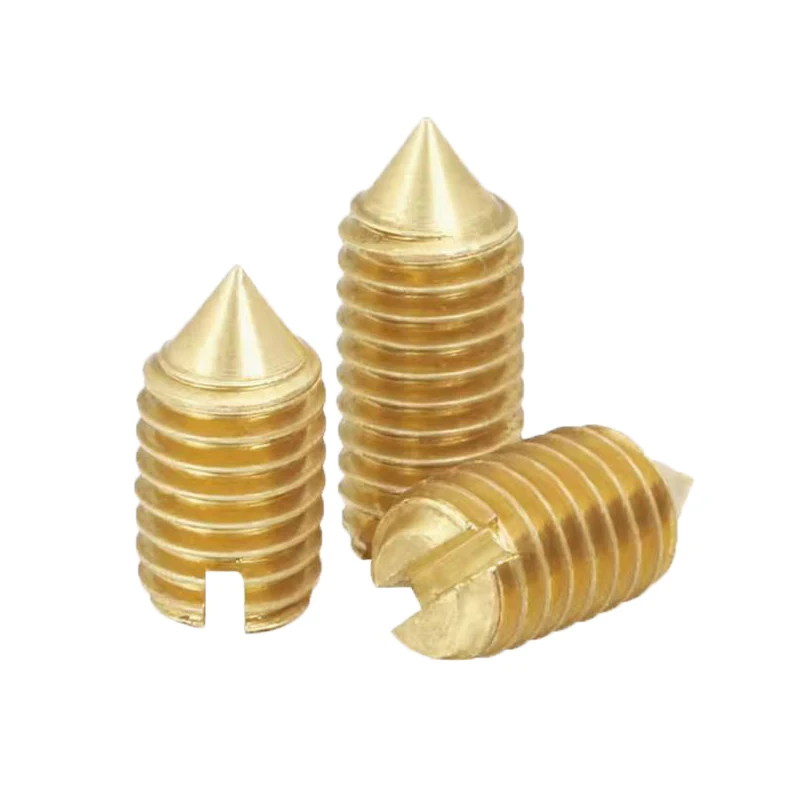 M2 M2.5 M3 M4 M5 Brass Tip Set Screw Slotting Machine Kimi Headless Tapered Top Screw