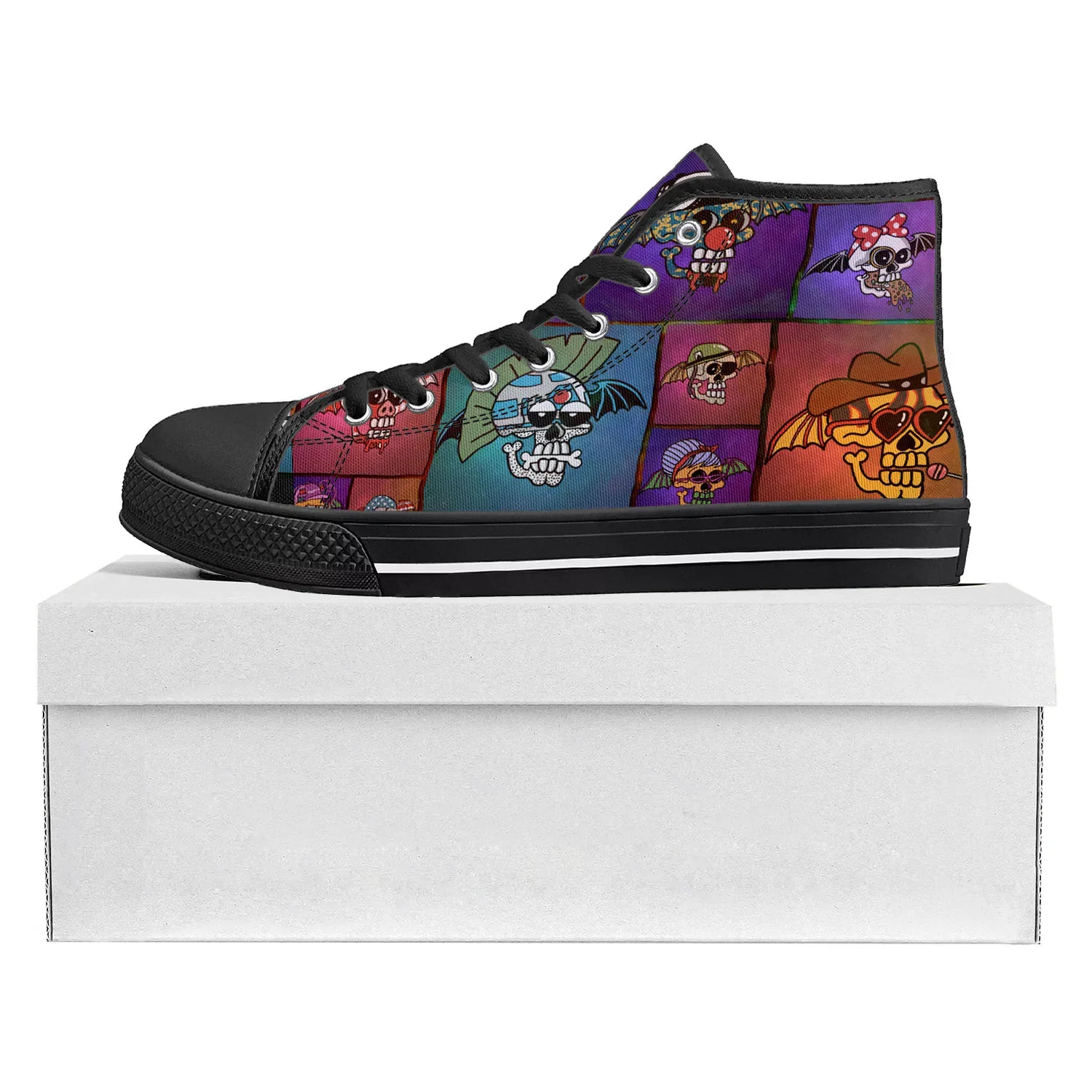 Avenged Sevenfold A7X High Top High Quality Sneakers Mens Womens Teenager Canvas Sneaker Casual Couple Shoes Custom Shoe Black