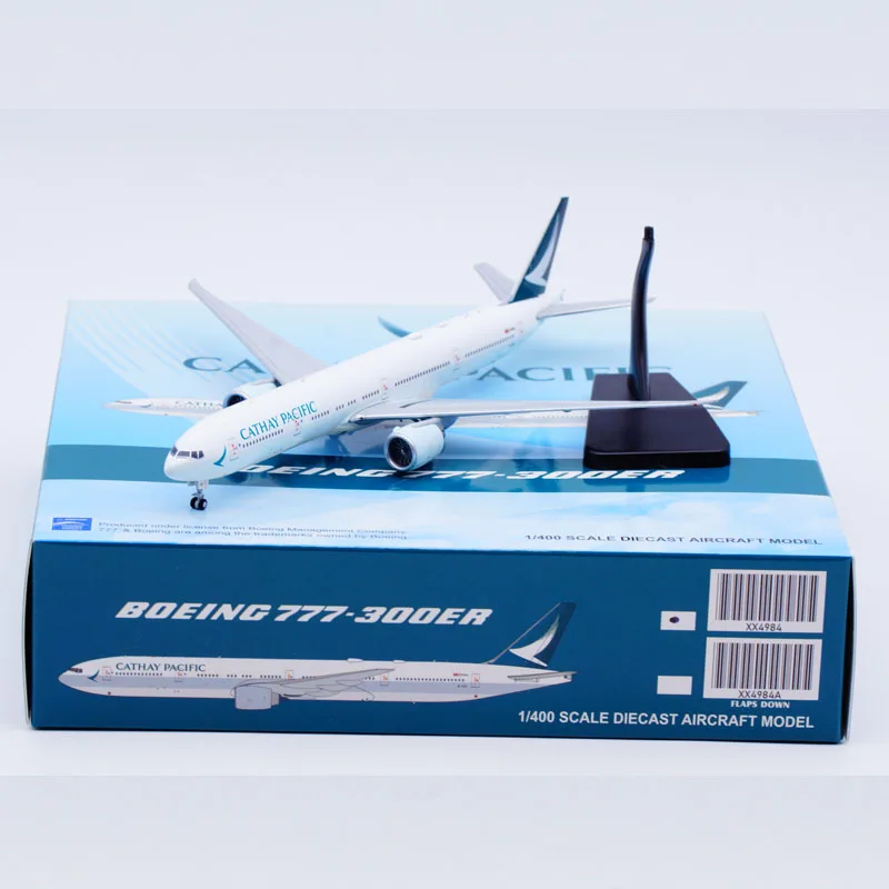 XX4984 Alloy Collectible Plane Gift JC Wings 1:400 Cathay Pacific Boeing B777-300ER Diecast Aircraft Jet Model B-KQT With Stand