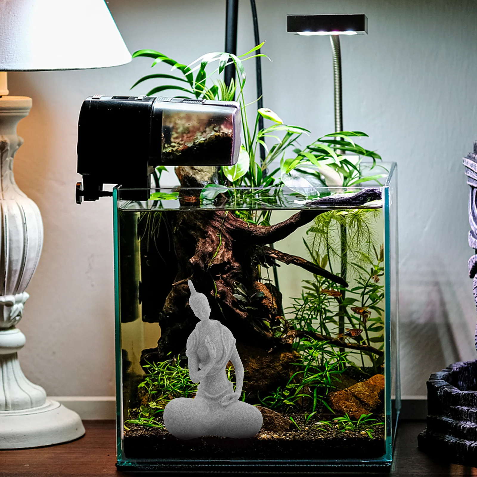 

Decorative Buddha Statue Resin Aquarium Fish Tank Sculpture Spiritual Enlightenment Aquarium Landscape Decor Resin Buddha Statue