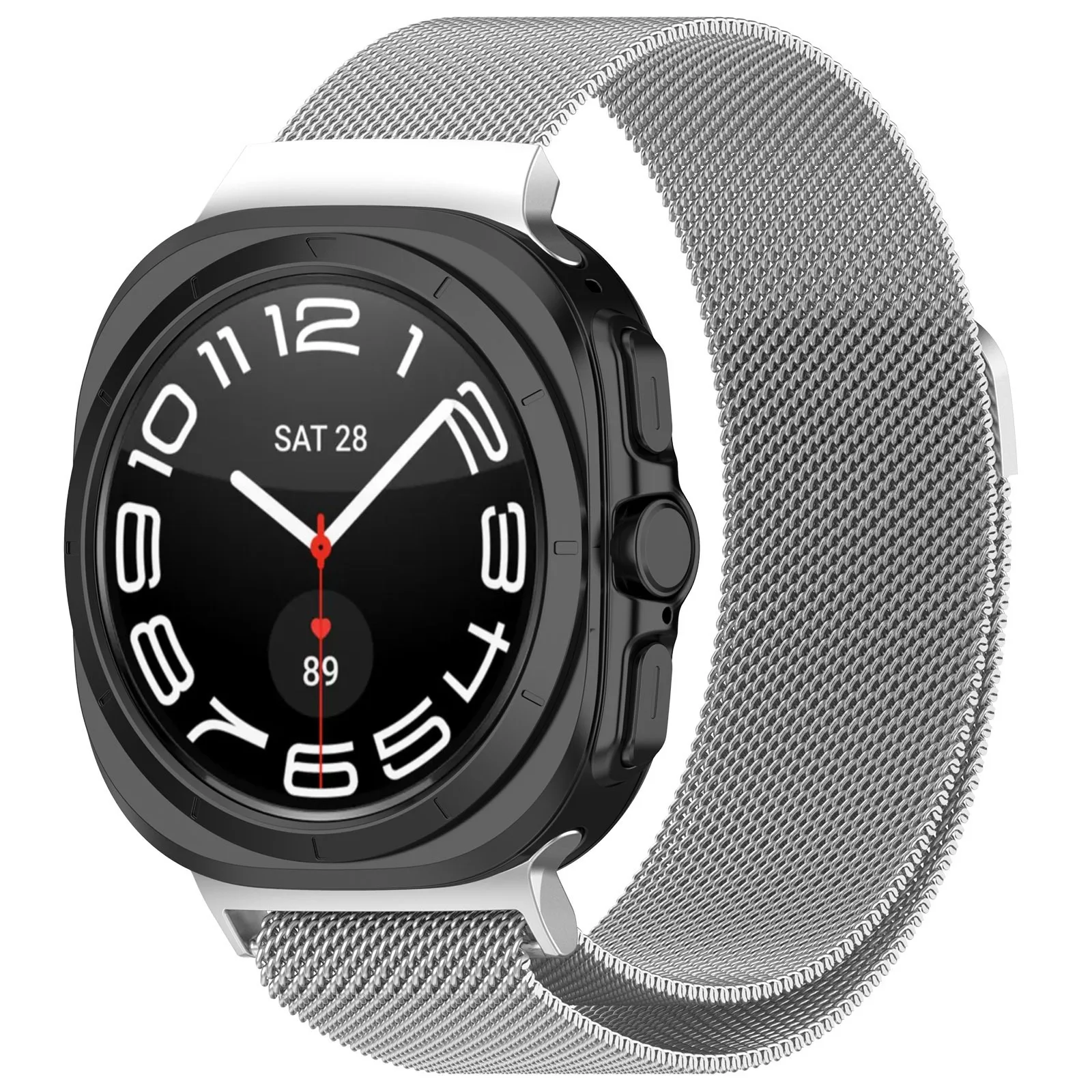 NO Lücken Edelstahlarmband für Samsung Watch 7 Ultra 47 mm magnetische Milanese-Schlaufe für Watch 7 Ultra 47 mm Metall-Sportarmband