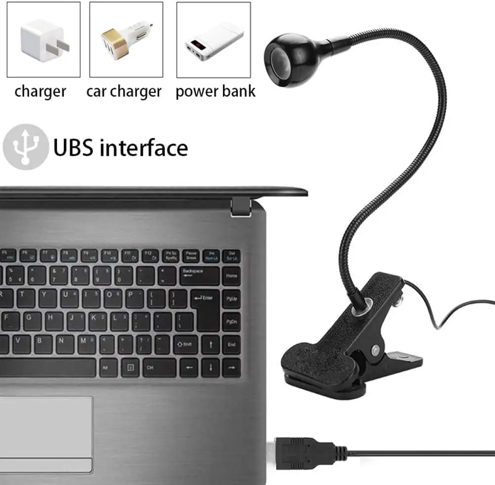 مصباح صغير للأشعة فوق البنفسجية لأظافر الجل، مصباح معالجة LED 3 وات مع رقبة معقوفة مرنة ومشبك، مجفف أظافر محمول لفن الراتنج