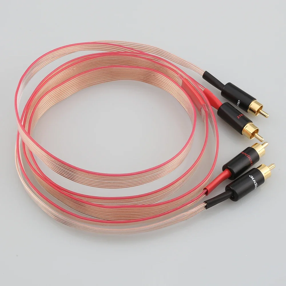 Audiocrast 레드 던 OCC 구리 신호 RCA 케이블, 금도금 플러그 상호 연결, FC10C
