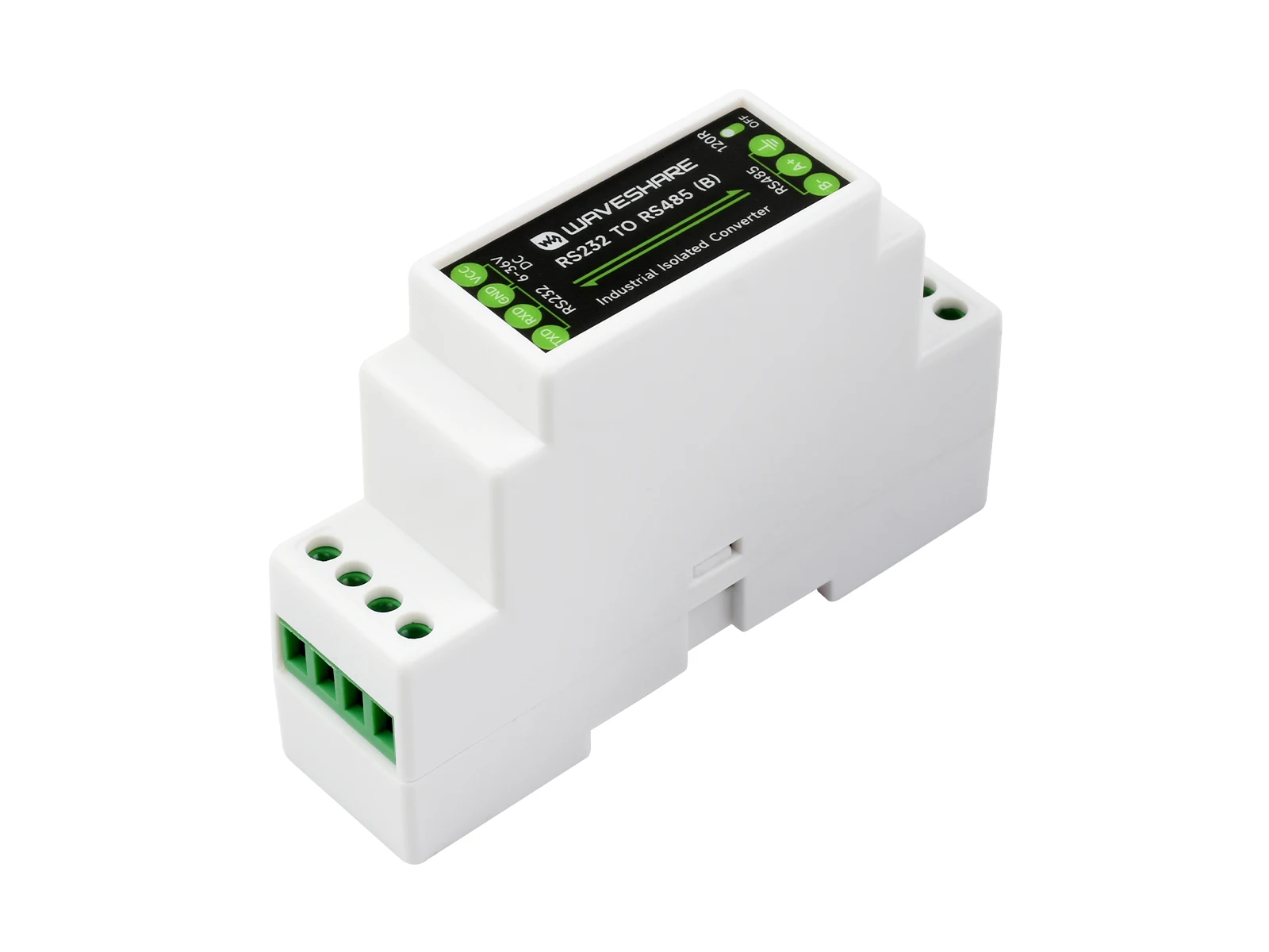 WS RS232 To RS485 Converter (B), Active Digital Isolator, Rail-Mount support, 600W Lightningproof & Anti-Surge 6~36V DC