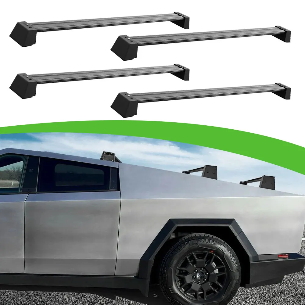 

4Pcs Roof Rail Rack Cross Bars Crossbars Fits for Tesla Cybertruck 2024 2025