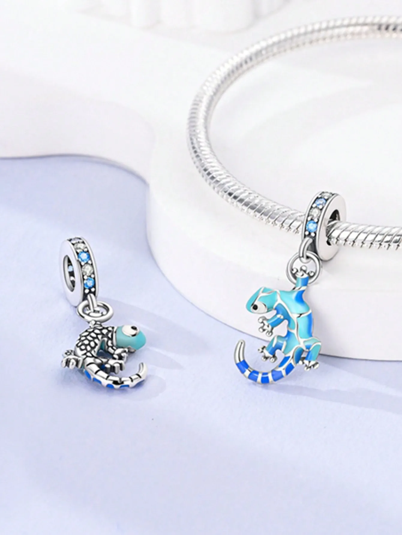 2025 Hot Sale Charms Bead 925 Sterling Silver Women's Cute Animal Cow Unicorn Fit Bangle Bracelet Necklace DIY Jewelry