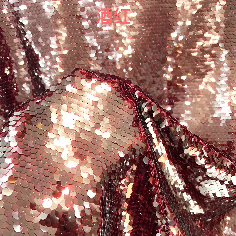 

Glitter Embroidered Material for Show Dresses Evening Gown 5mm Thick Scale Sequins Fabric