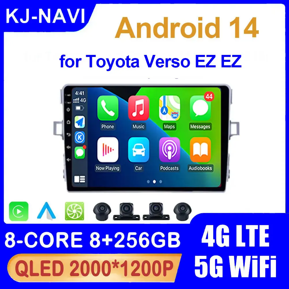 

Car Radio Android 14 for Toyota Verso EZ EZ Auto radio GPS Navigation Multimedia Player 4G LTE 5G WiFi No 2 Din DVD