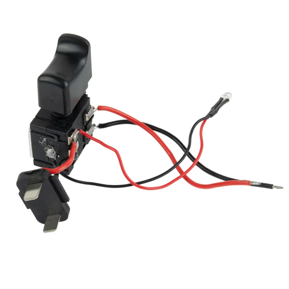 1pc 7.2V-24V Electric Drill Dustproof Control Push Button Trigger Switch With Light For Electric Hand Drill Power Tool Acc