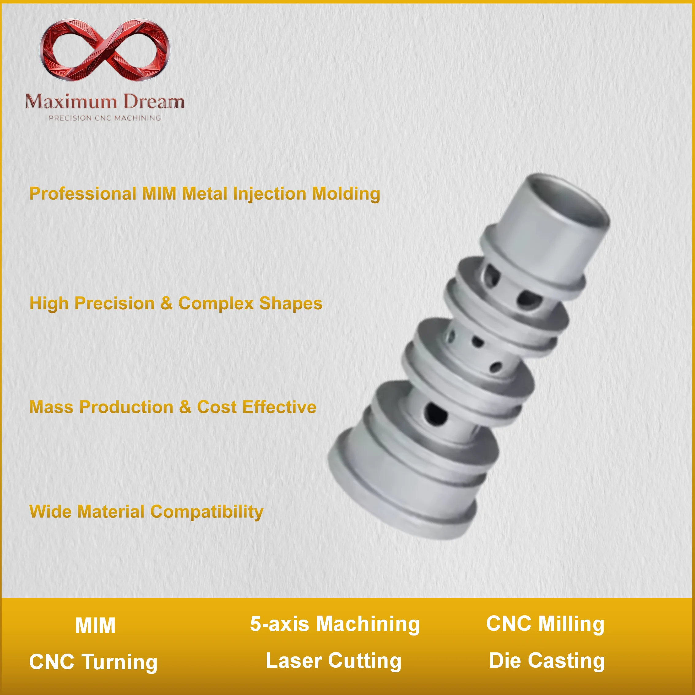 

MIM Metal Injection Molding Custom Complex Shape Alloy Parts for Automotive Interior New Energy Components