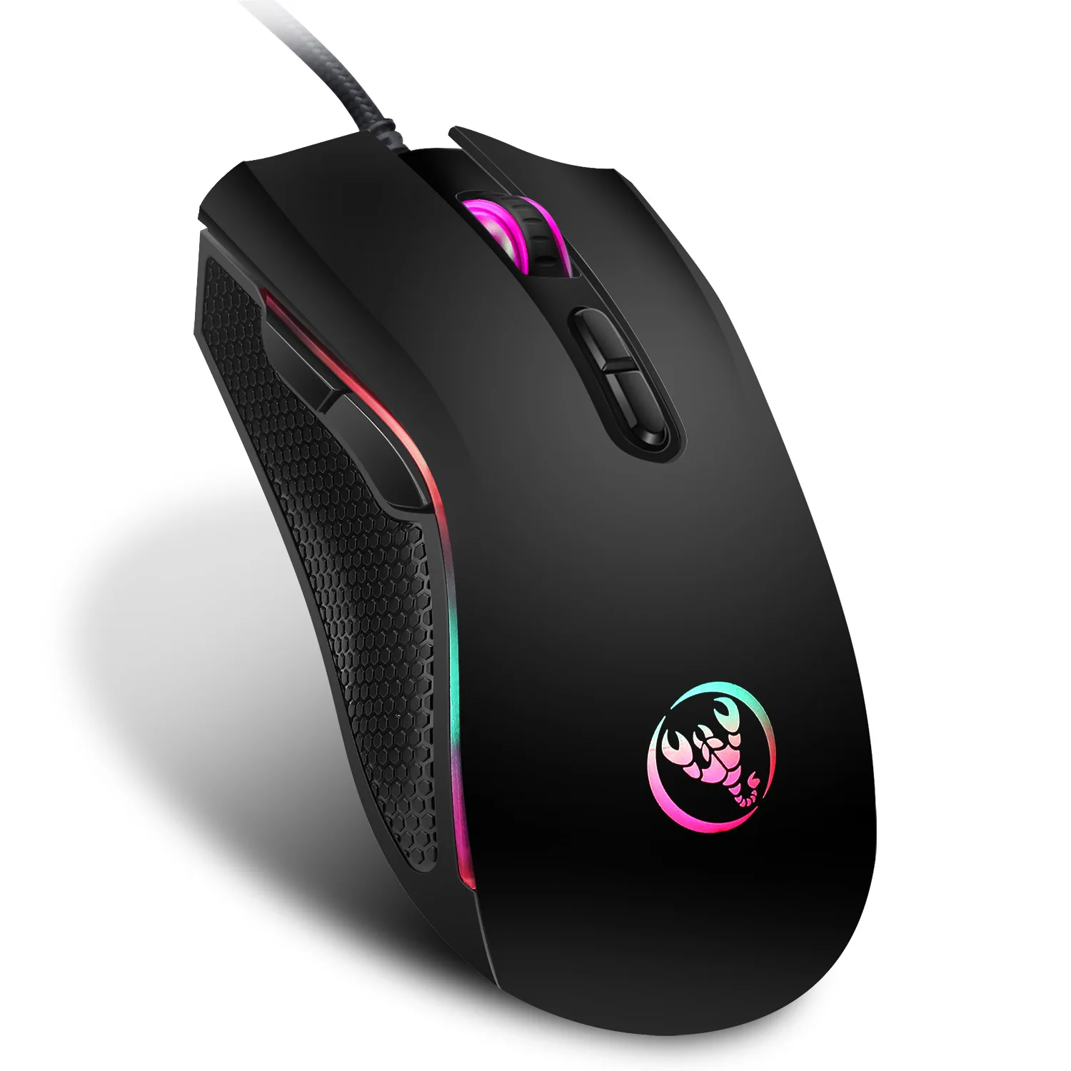 

High-end optical professional gaming mouse with 7 bright colors LED backlit and ergonomics design For LOL CS
