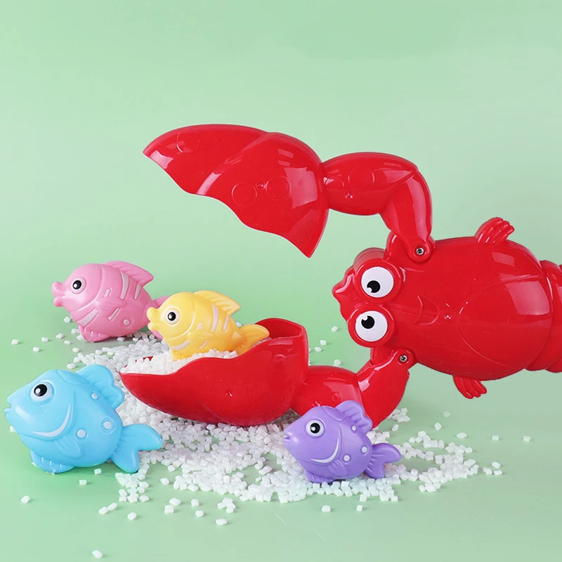 Bunte niedliche Spielzeug Krallen fänger Baby Bad Spielzeug Fisch Kinder spielen Wasserspiel Dusche Spielzeug Set