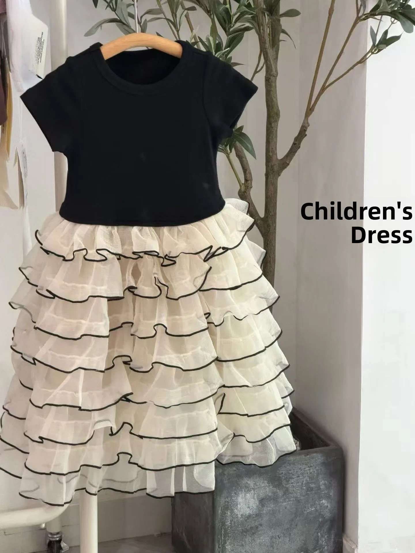 

Princess Style Girls Dress Children's Skirt Summer Fashionable Full Skirt Mid-Large Children's Thin Material Casual Style