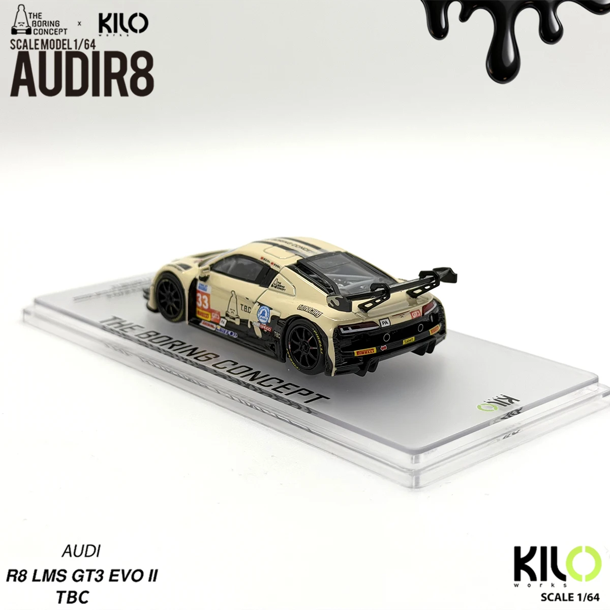 킬로웍스 × TBC 1:64 아우디 R8 LMS GT3 Evo II # 33 차이나 GT 위너 럭셔리 아크릴 디스플레이 에디션 다이캐스트 레이싱카 모델 재고 있음 썸네일 4